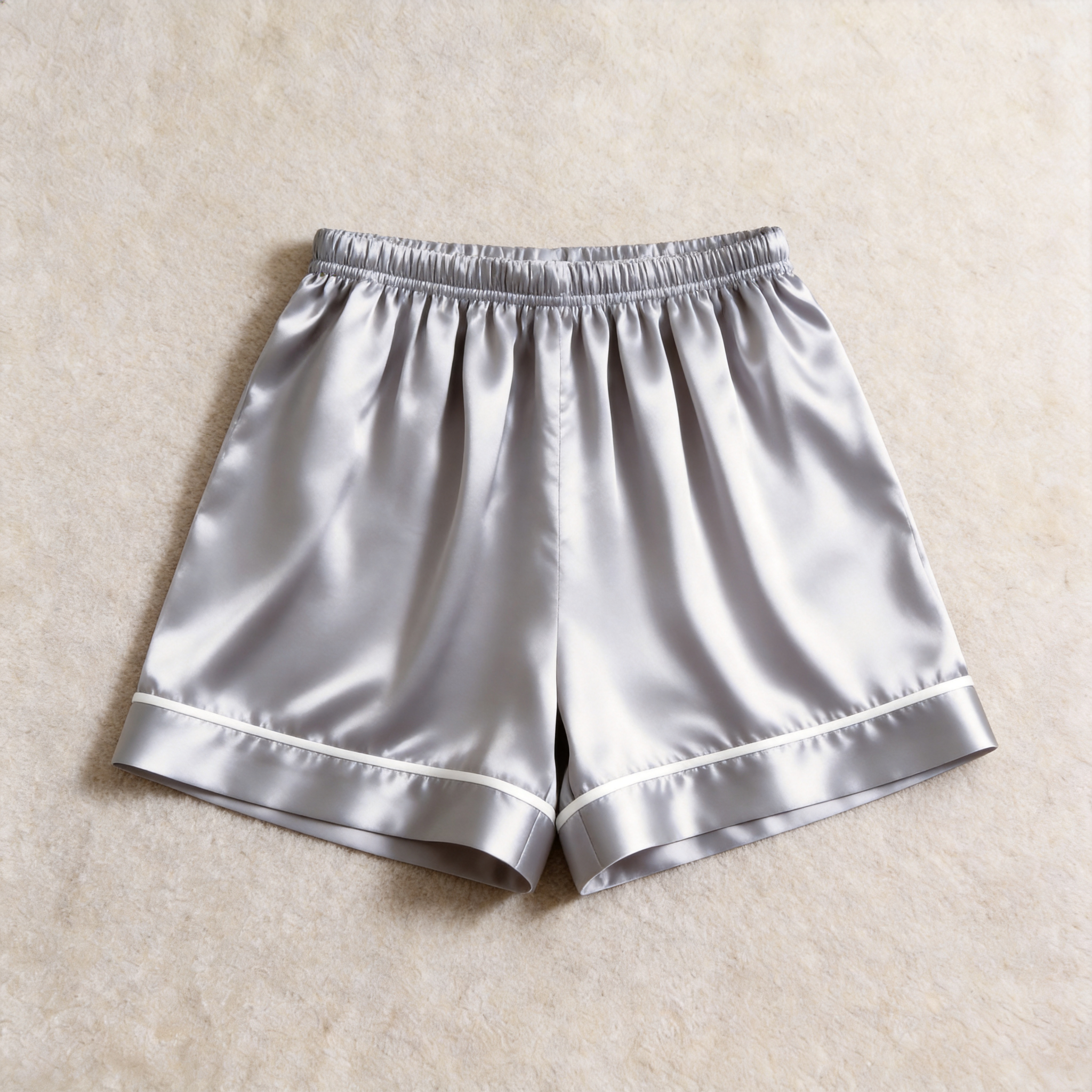 Solid Satin 3-Piece Sleepwear Set for Women - Robe, Camisole & Shorts